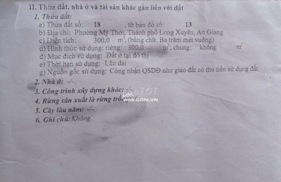Bán đất thổ cư, chính chủ, giá cả sẽ còn thương lượng